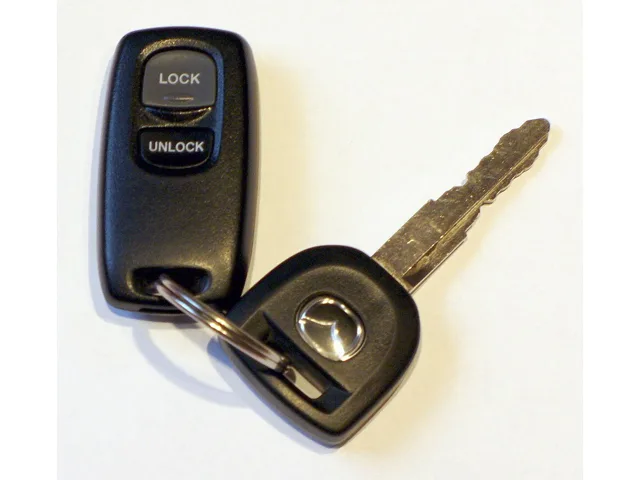 Early 2000s Mazda transponder key with separate keyless entry remote
