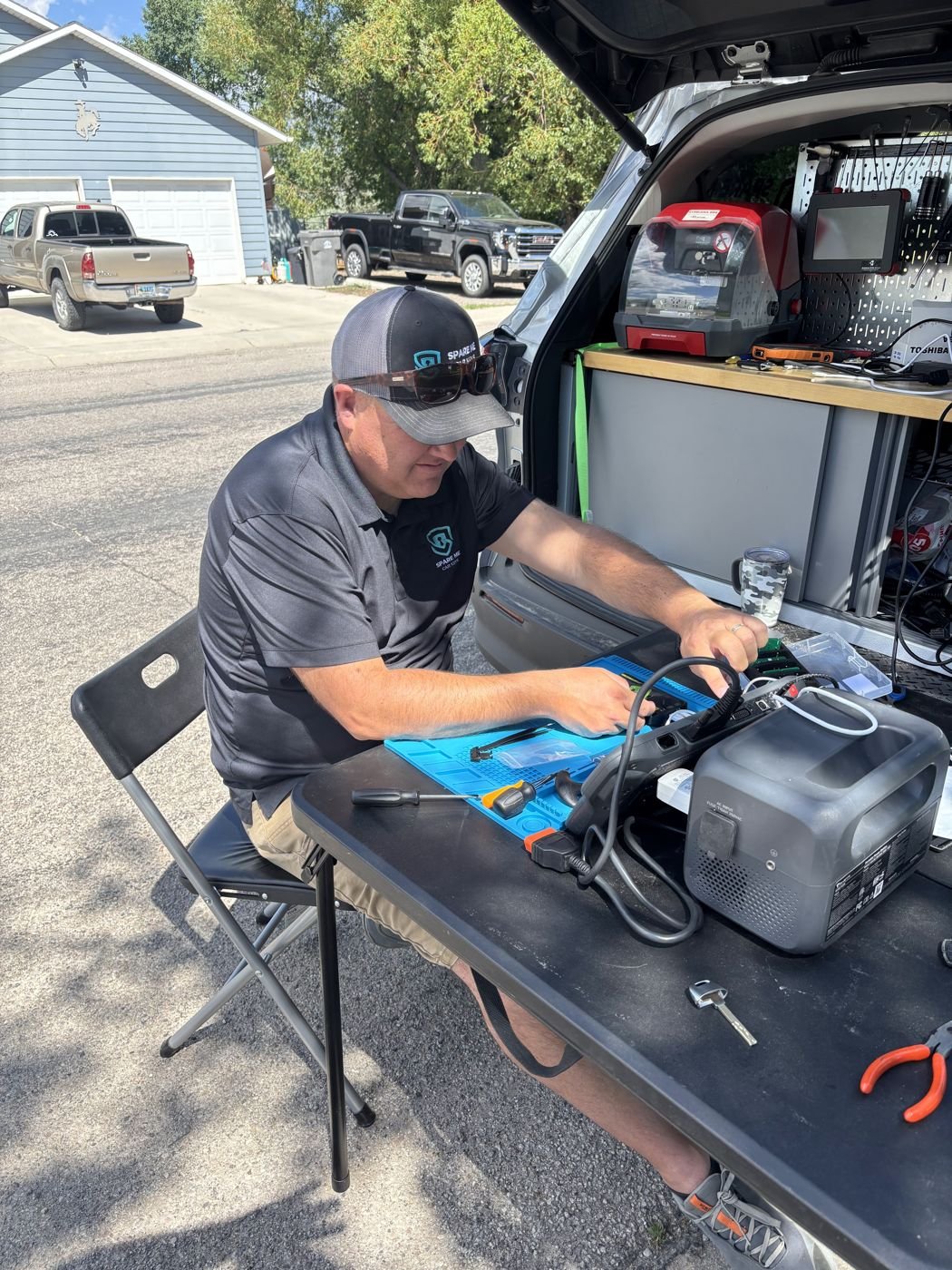 Spare Me Car Keys programming a vehicle on-site in Lander, Wyoming